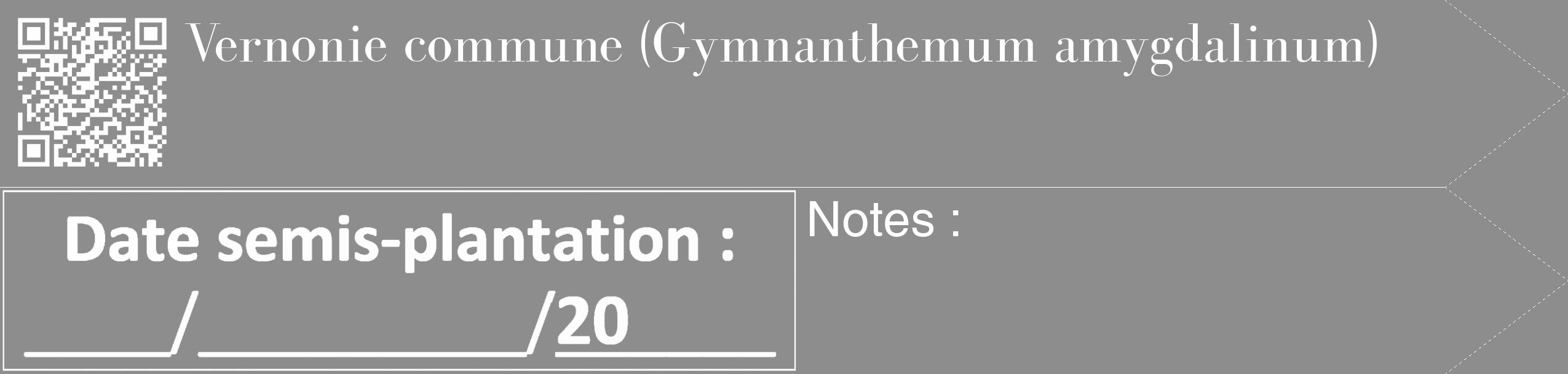 Étiquette de : Gymnanthemum amygdalinum - format c - style blanche2_simple_simplebod avec qrcode et comestibilité