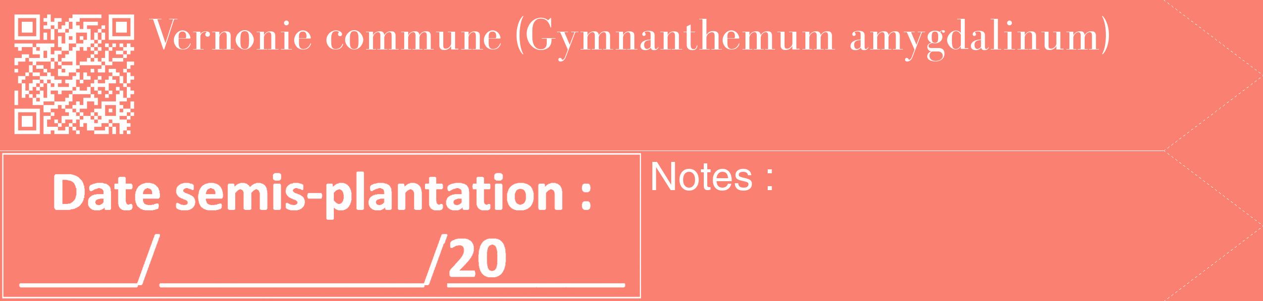 Étiquette de : Gymnanthemum amygdalinum - format c - style blanche38_simple_simplebod avec qrcode et comestibilité