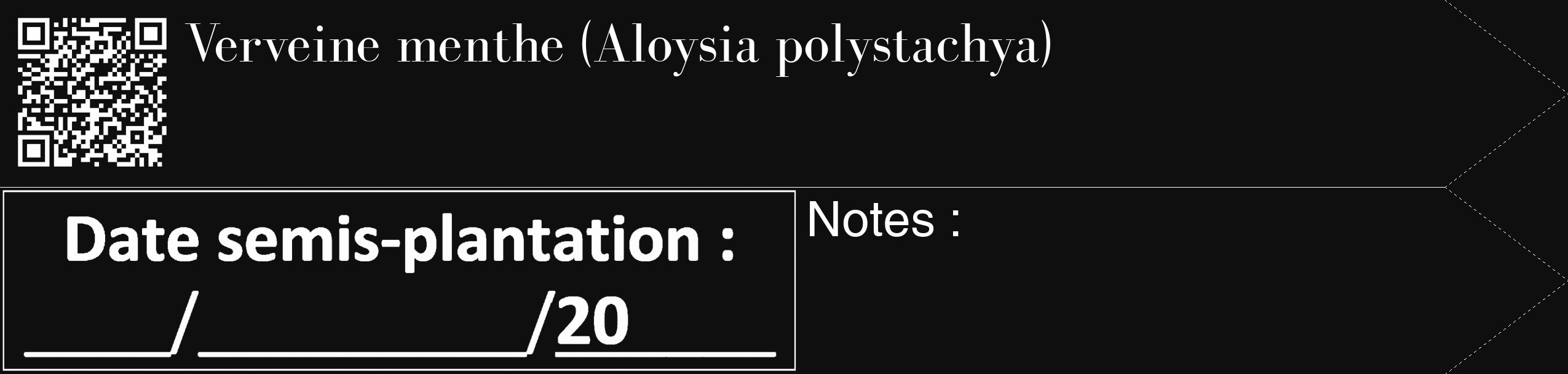 Étiquette de : Aloysia polystachya - format c - style blanche7_simple_simplebod avec qrcode et comestibilité