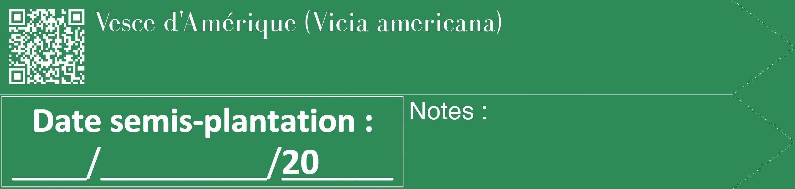Étiquette de : Vicia americana - format c - style blanche11_simple_simplebod avec qrcode et comestibilité