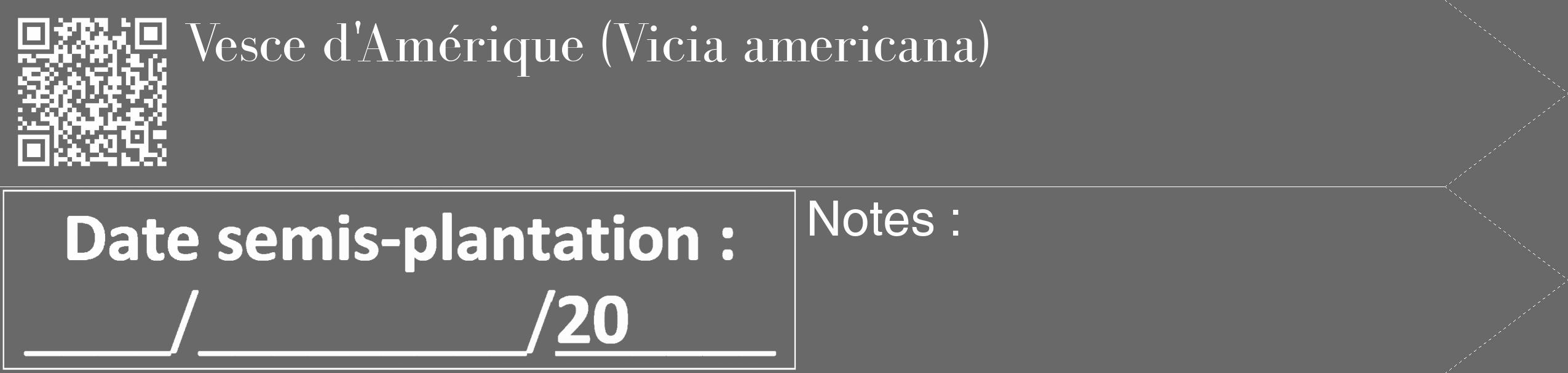Étiquette de : Vicia americana - format c - style blanche11_simple_simplebod avec qrcode et comestibilité