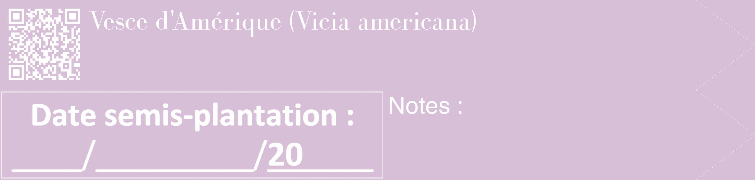 Étiquette de : Vicia americana - format c - style blanche54_simple_simplebod avec qrcode et comestibilité