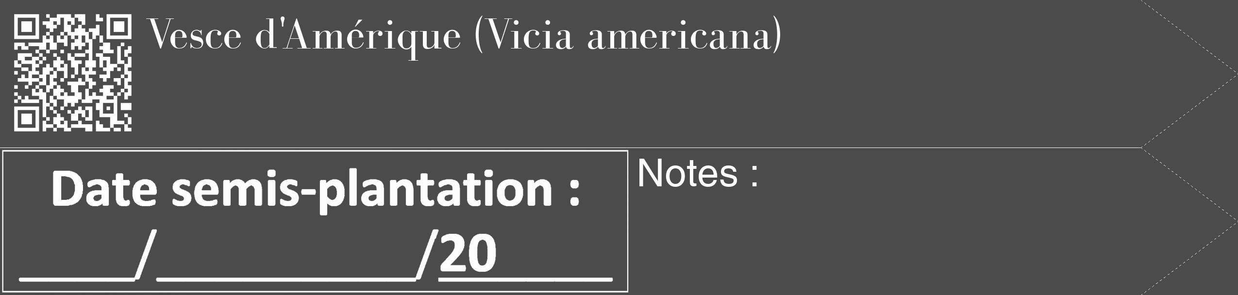 Étiquette de : Vicia americana - format c - style blanche9_simple_simplebod avec qrcode et comestibilité