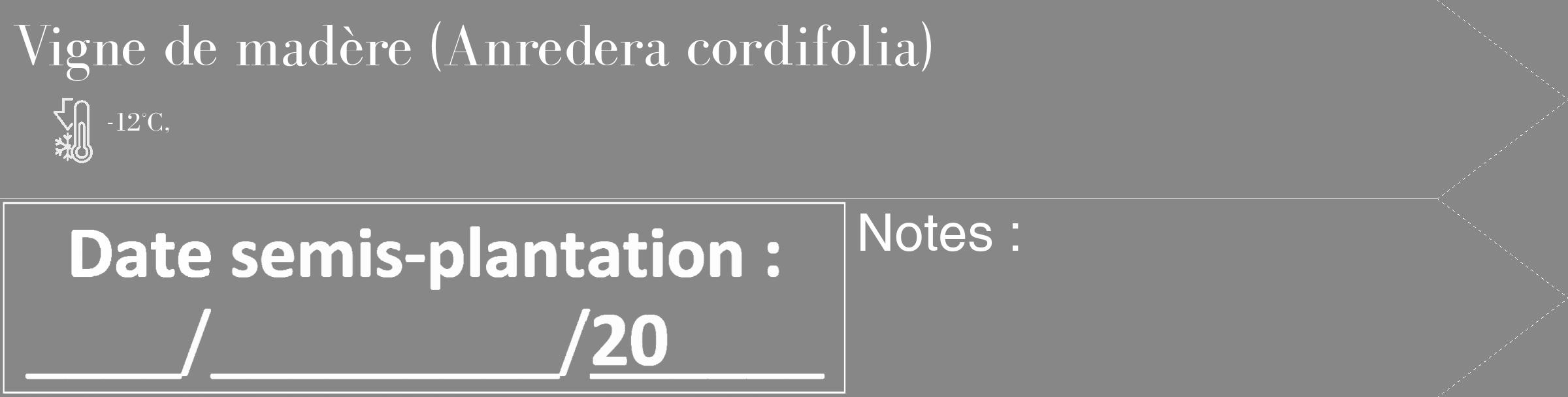 Étiquette de : Anredera cordifolia - format c - style blanche12_simple_simplebod avec comestibilité