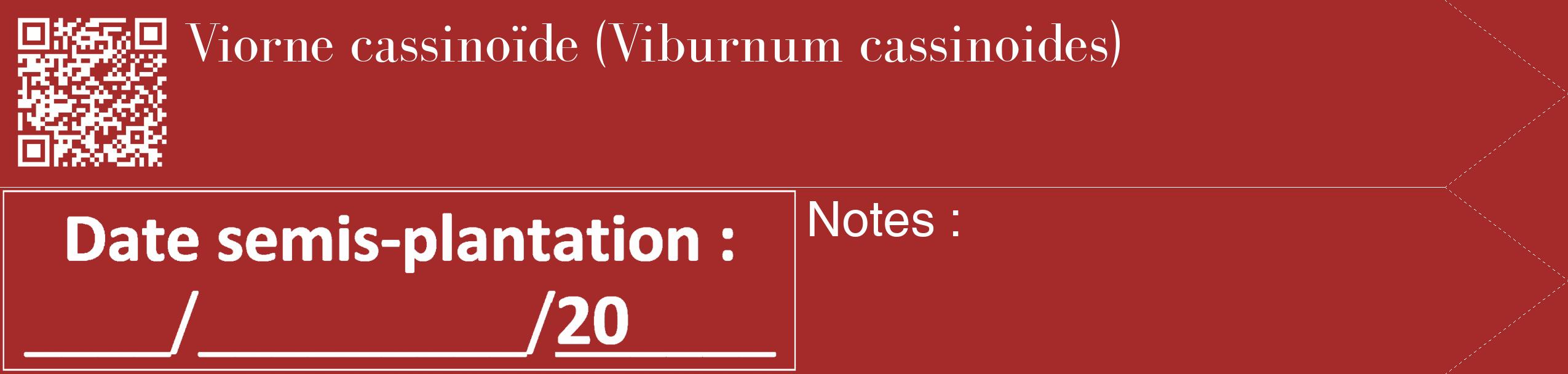 Étiquette de : Viburnum cassinoides - format c - style blanche33_simple_simplebod avec qrcode et comestibilité