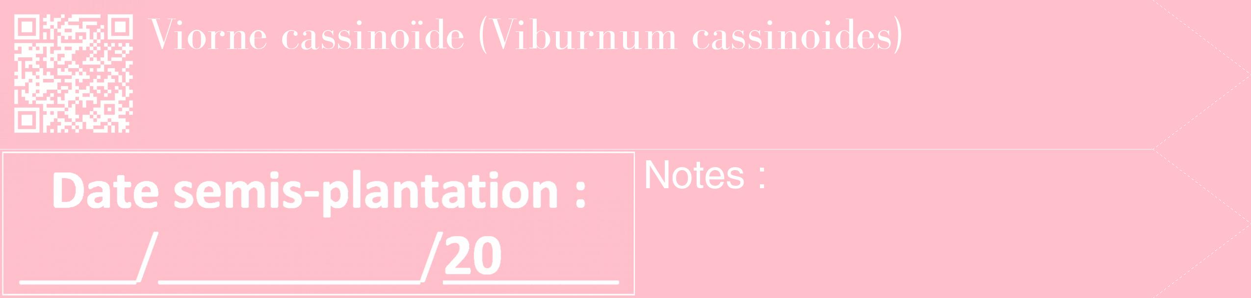 Étiquette de : Viburnum cassinoides - format c - style blanche40_simple_simplebod avec qrcode et comestibilité