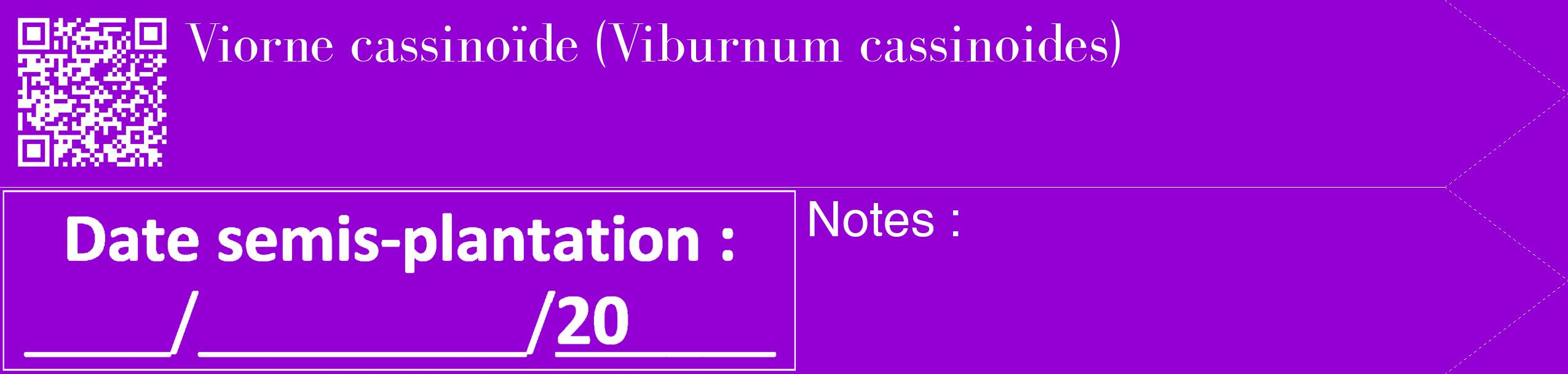 Étiquette de : Viburnum cassinoides - format c - style blanche48_simple_simplebod avec qrcode et comestibilité