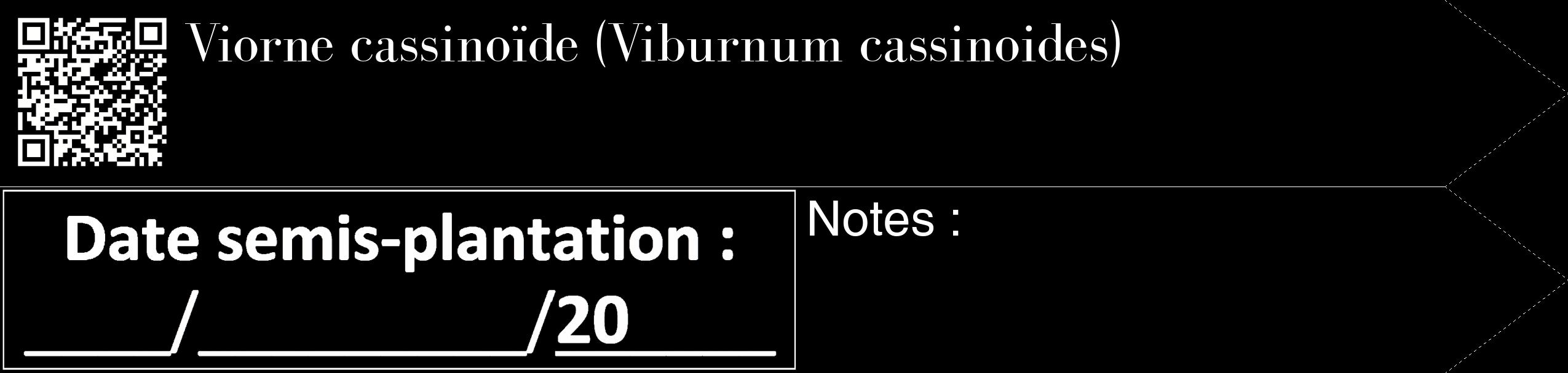 Étiquette de : Viburnum cassinoides - format c - style blanche59_simple_simplebod avec qrcode et comestibilité