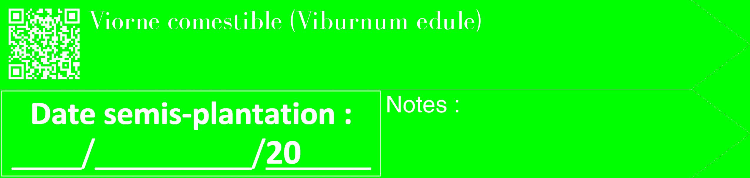 Étiquette de : Viburnum edule - format c - style blanche16_simple_simplebod avec qrcode et comestibilité