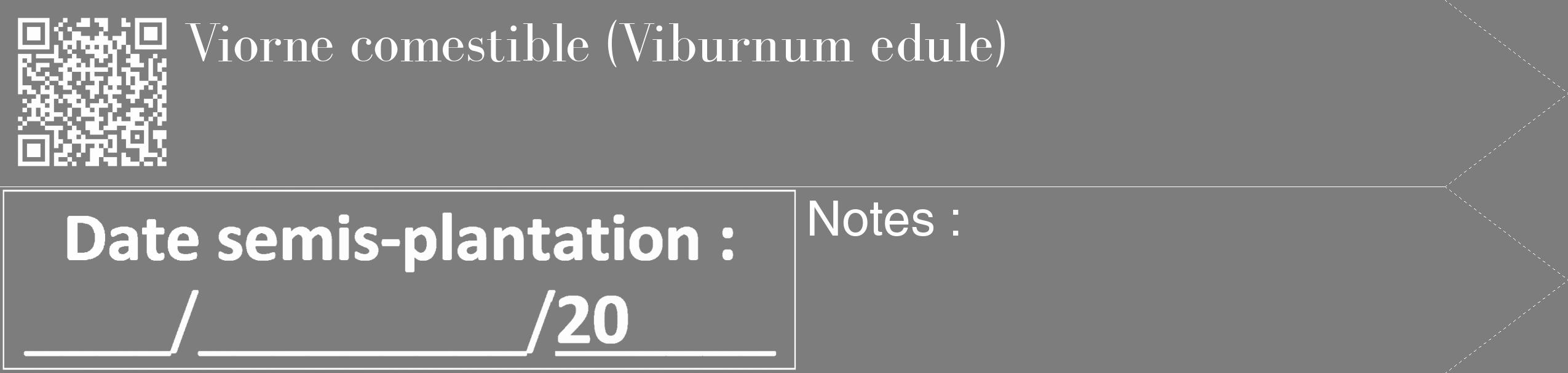 Étiquette de : Viburnum edule - format c - style blanche35_simple_simplebod avec qrcode et comestibilité