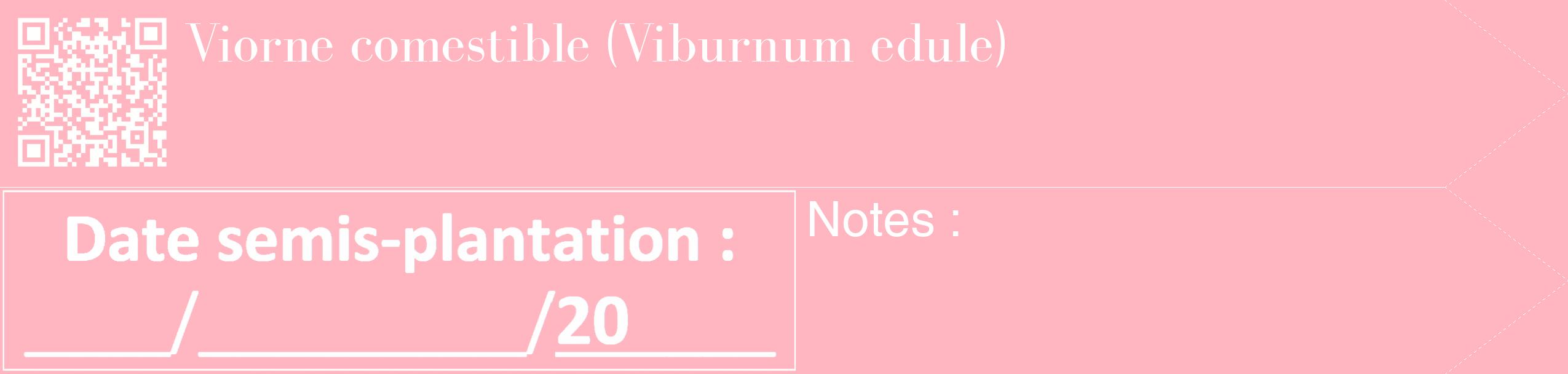 Étiquette de : Viburnum edule - format c - style blanche41_simple_simplebod avec qrcode et comestibilité