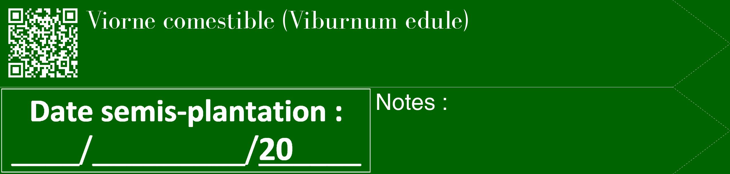Étiquette de : Viburnum edule - format c - style blanche8_simple_simplebod avec qrcode et comestibilité