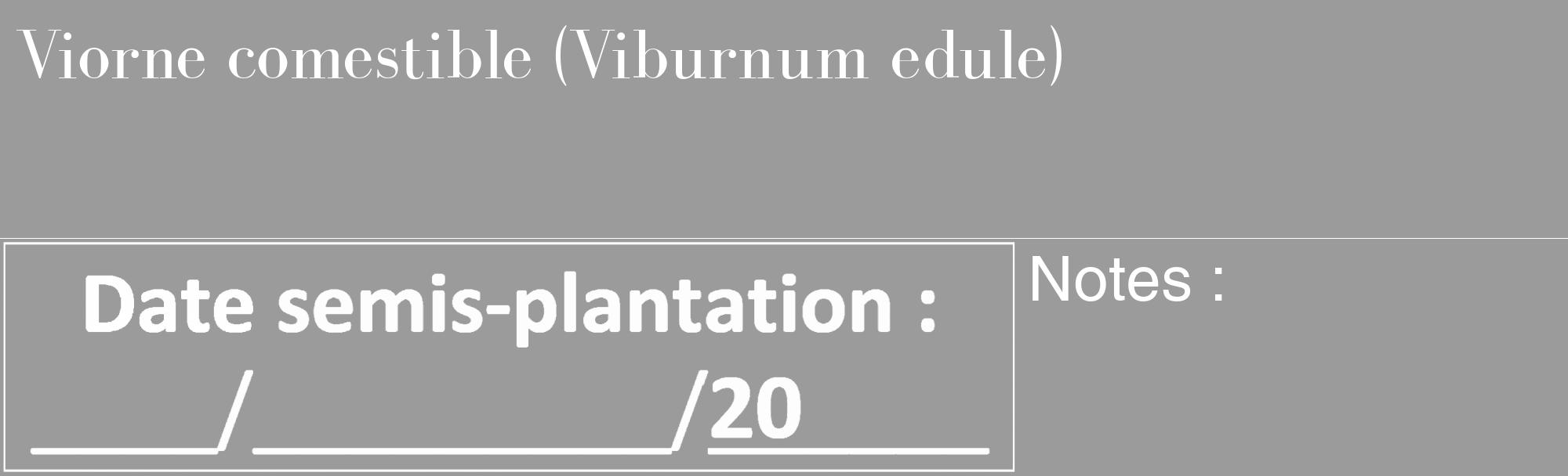 Étiquette de : Viburnum edule - format c - style blanche52_basique_basiquebod avec comestibilité