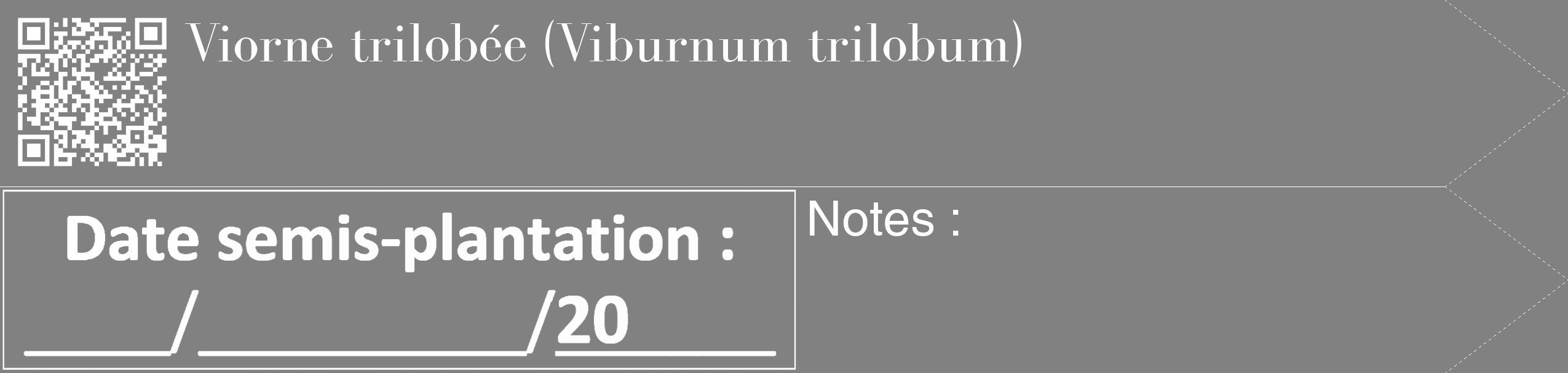 Étiquette de : Viburnum trilobum - format c - style blanche50_simple_simplebod avec qrcode et comestibilité