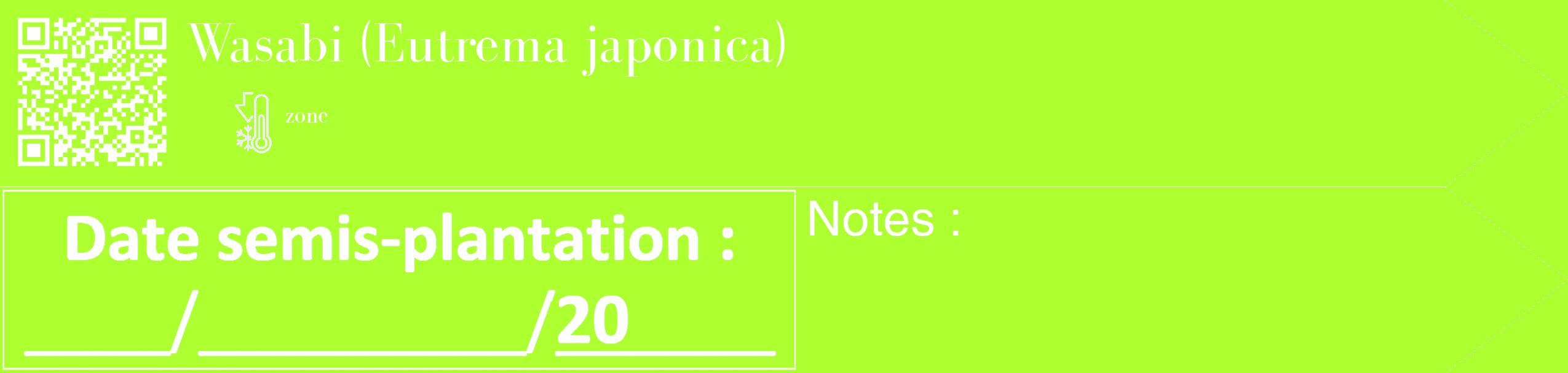 Étiquette de : Eutrema japonica - format c - style blanche17_simple_simplebod avec qrcode et comestibilité
