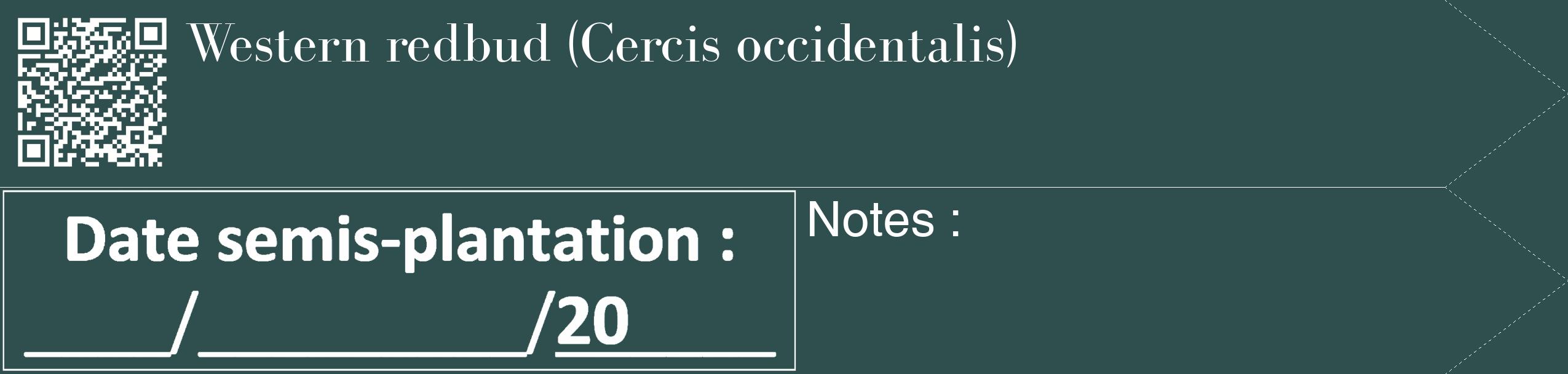Étiquette de : Cercis occidentalis - format c - style blanche58_simple_simplebod avec qrcode et comestibilité