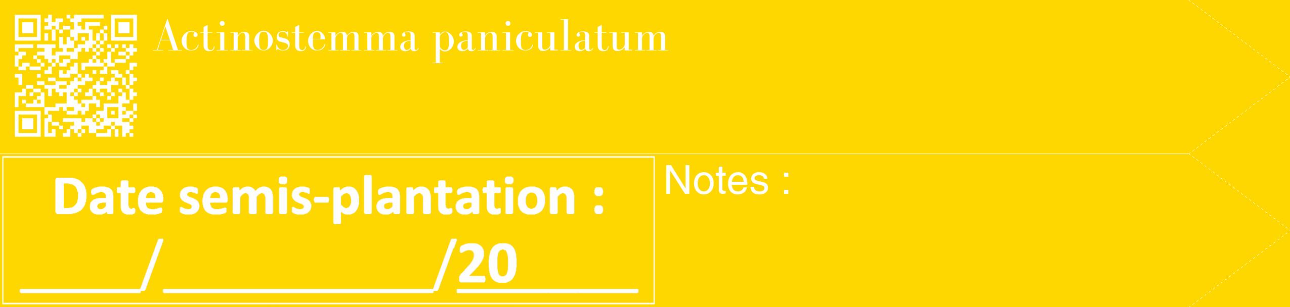Étiquette de : Actinostemma paniculatum - format c - style blanche21_simple_simplebod avec qrcode et comestibilité