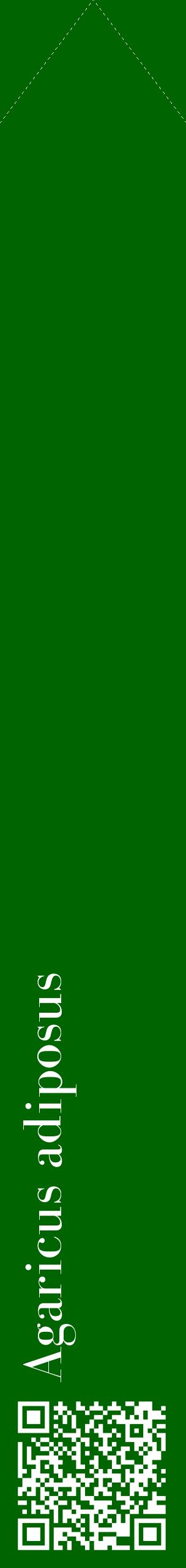 Étiquette de : Agaricus adiposus - format c - style blanche8_simplebod avec qrcode et comestibilité
