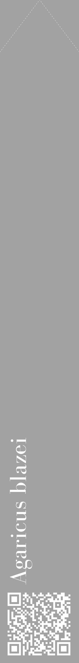 Étiquette de : Agaricus blazei - format c - style blanche38_simple_simplebod avec qrcode et comestibilité - position verticale