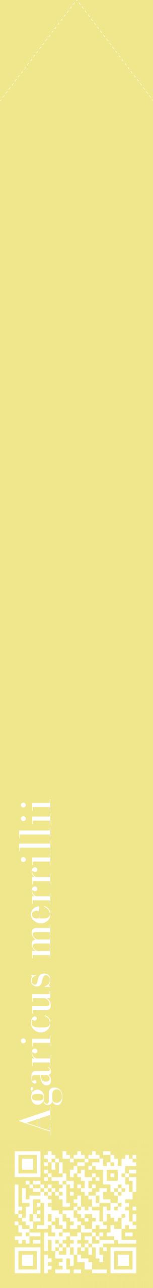 Étiquette de : Agaricus merrillii - format c - style blanche20_simplebod avec qrcode et comestibilité