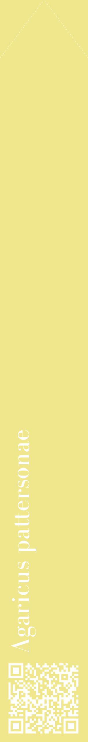 Étiquette de : Agaricus pattersonae - format c - style blanche20_simplebod avec qrcode et comestibilité