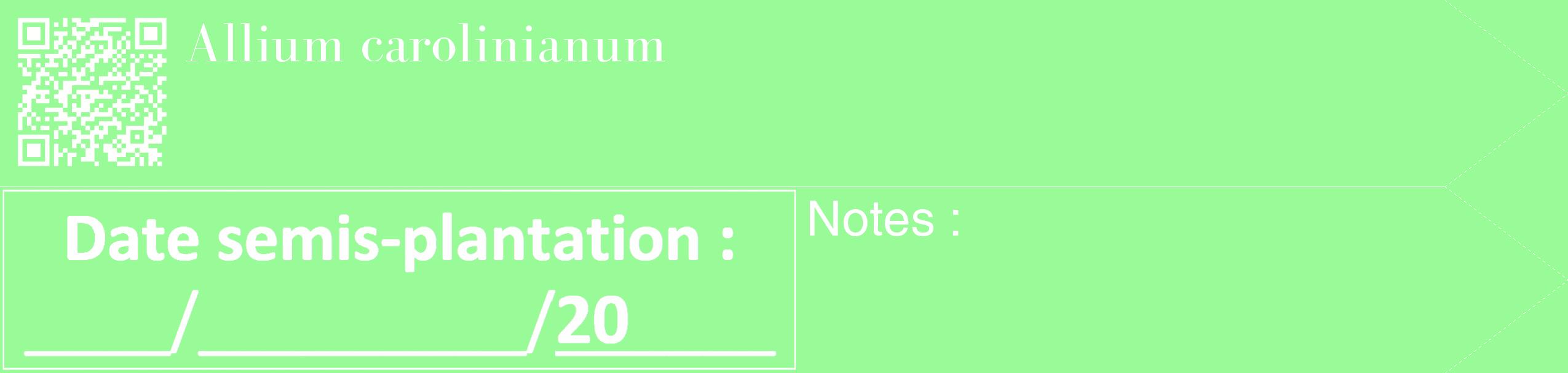 Étiquette de : Allium carolinianum - format c - style blanche14_simple_simplebod avec qrcode et comestibilité