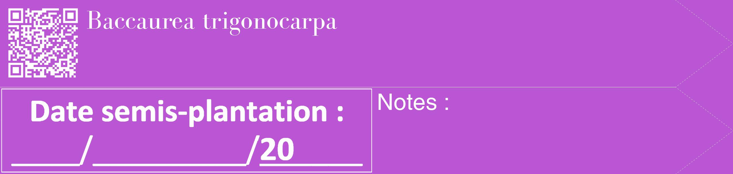 Étiquette de : Baccaurea trigonocarpa - format c - style blanche50_simple_simplebod avec qrcode et comestibilité
