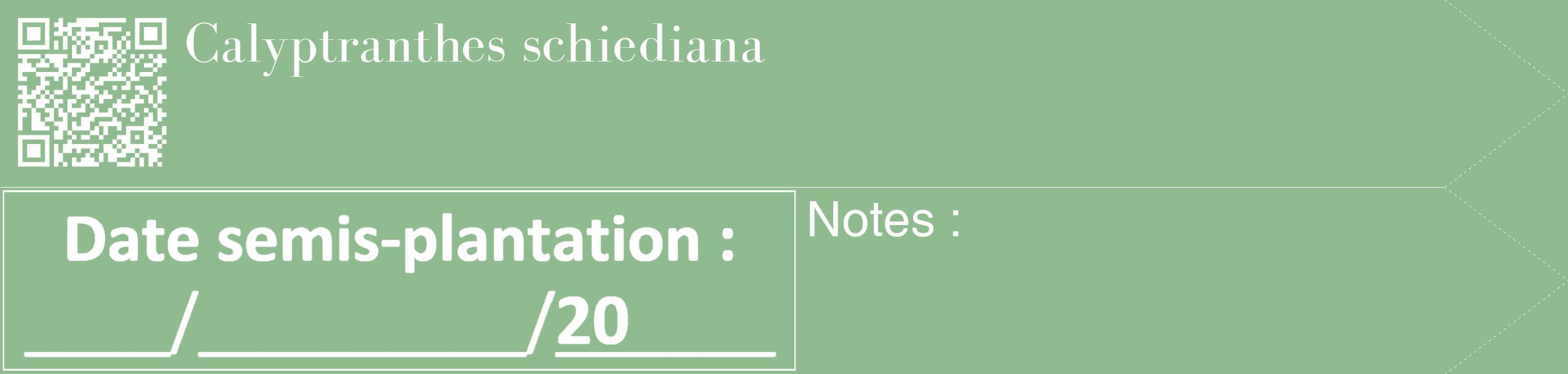 Étiquette de : Calyptranthes schiediana - format c - style blanche13_simple_simplebod avec qrcode et comestibilité