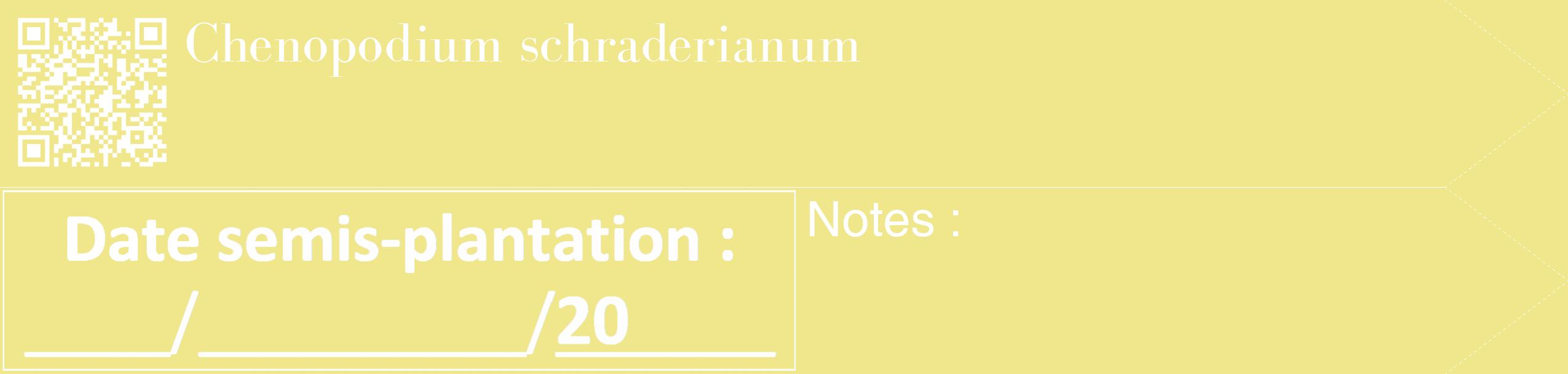 Étiquette de : Chenopodium schraderianum - format c - style blanche20_simple_simplebod avec qrcode et comestibilité