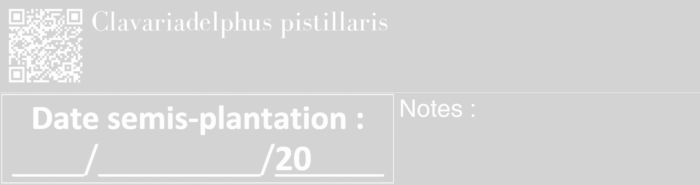 Étiquette de : Clavariadelphus pistillaris - format c - style blanche56_basique_basiquebod avec qrcode et comestibilité