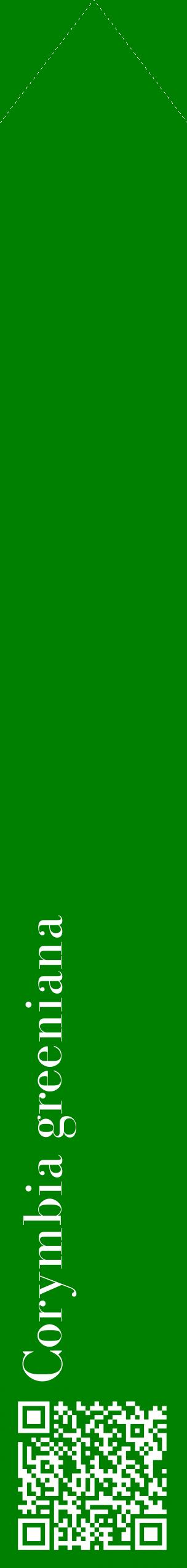 Étiquette de : Corymbia greeniana - format c - style blanche9_simplebod avec qrcode et comestibilité