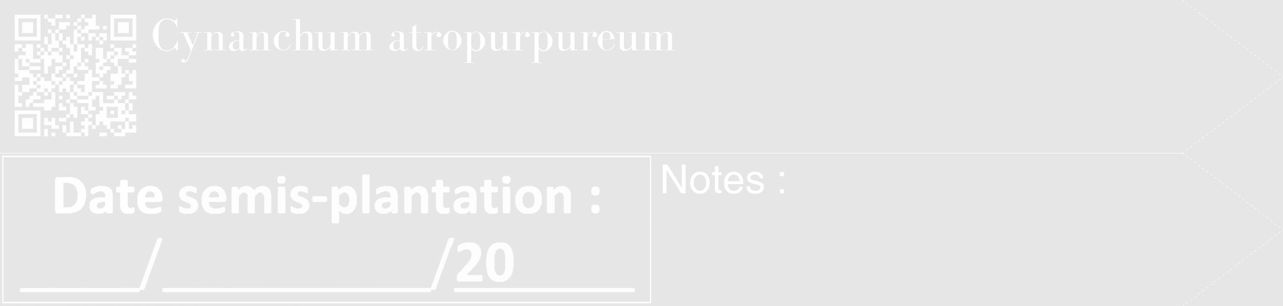 Étiquette de : Cynanchum atropurpureum - format c - style blanche18_simple_simplebod avec qrcode et comestibilité
