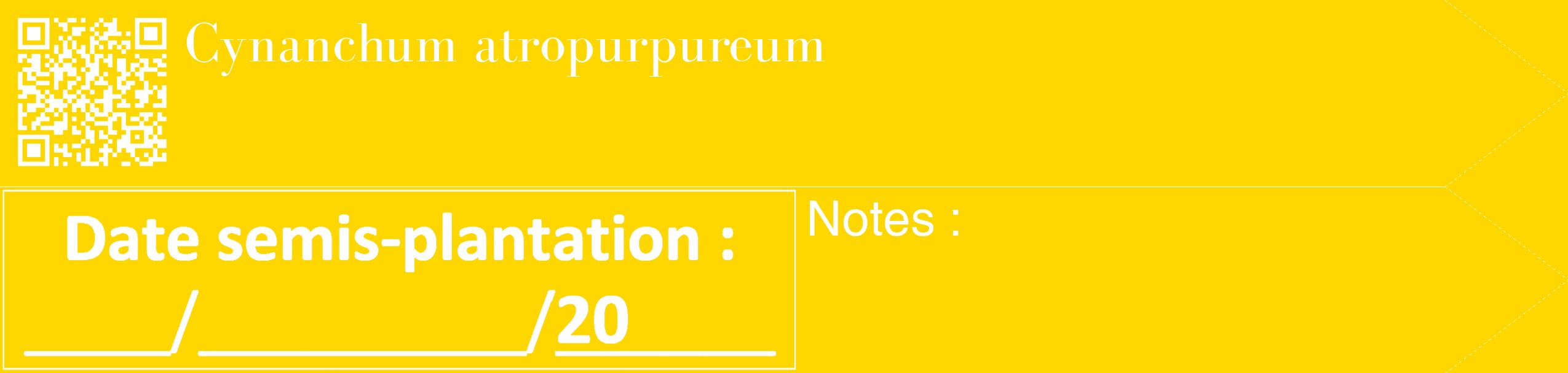 Étiquette de : Cynanchum atropurpureum - format c - style blanche21_simple_simplebod avec qrcode et comestibilité