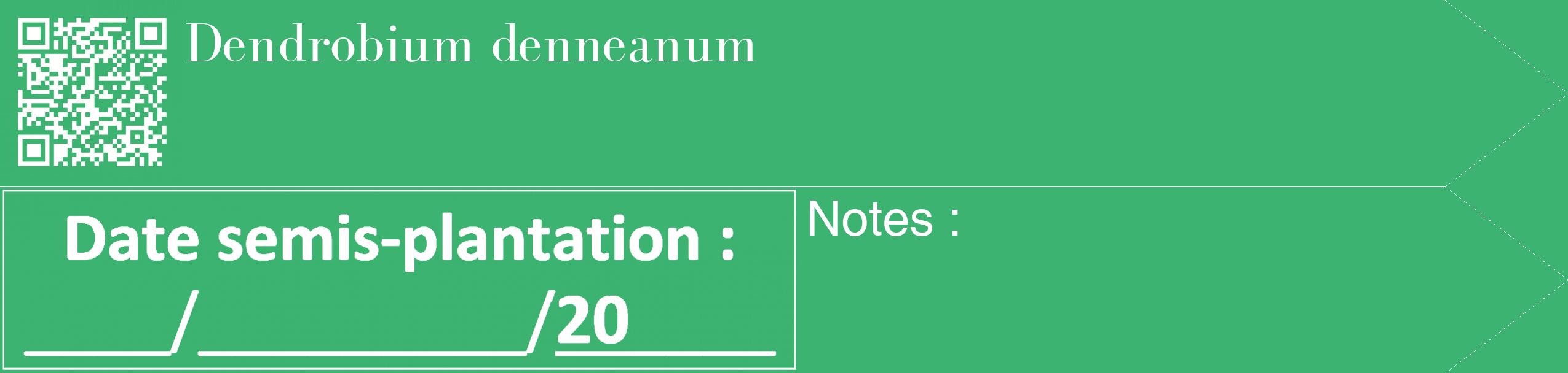 Étiquette de : Dendrobium denneanum - format c - style blanche12_simple_simplebod avec qrcode et comestibilité