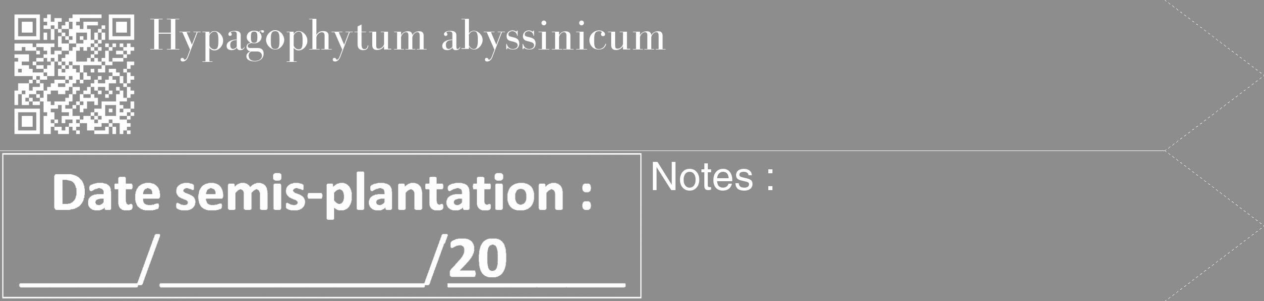 Étiquette de : Hypagophytum abyssinicum - format c - style blanche2_simple_simplebod avec qrcode et comestibilité