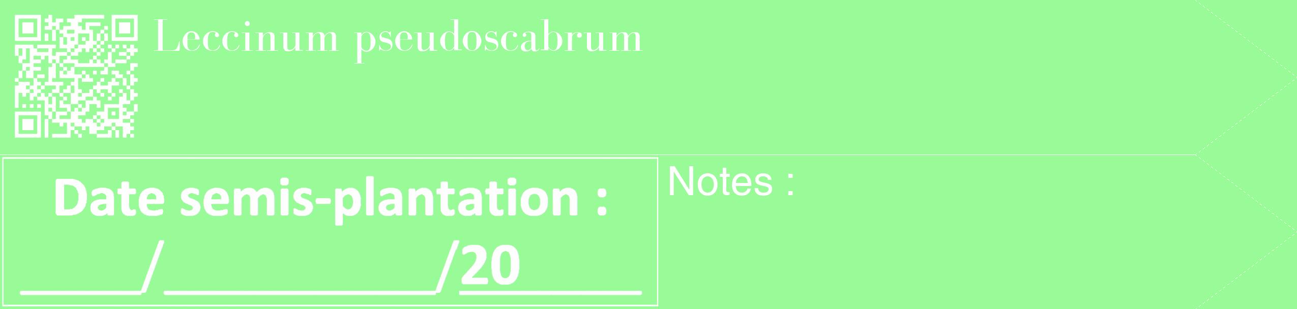Étiquette de : Leccinum pseudoscabrum - format c - style blanche14_simple_simplebod avec qrcode et comestibilité