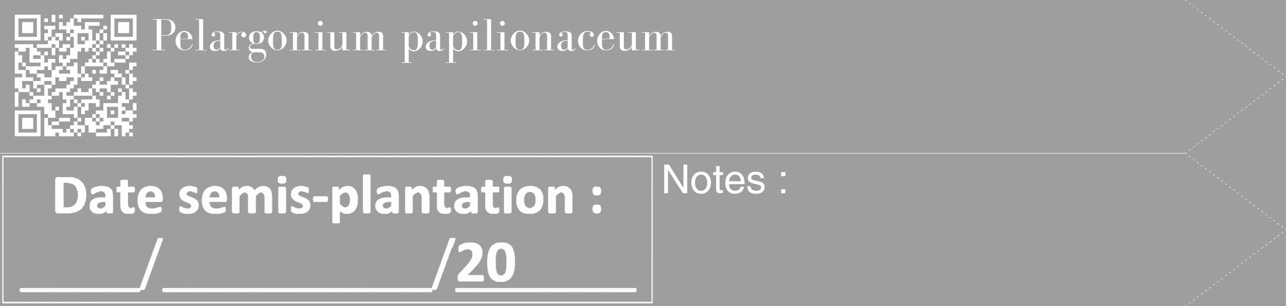 Étiquette de : Pelargonium papilionaceum - format c - style blanche23_simple_simplebod avec qrcode et comestibilité