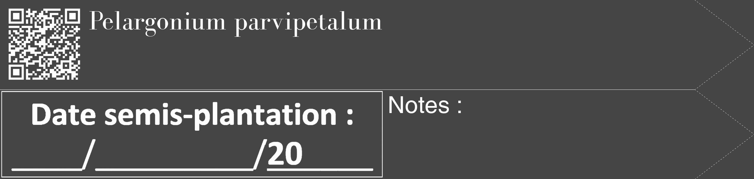 Étiquette de : Pelargonium parvipetalum - format c - style blanche58_simple_simplebod avec qrcode et comestibilité