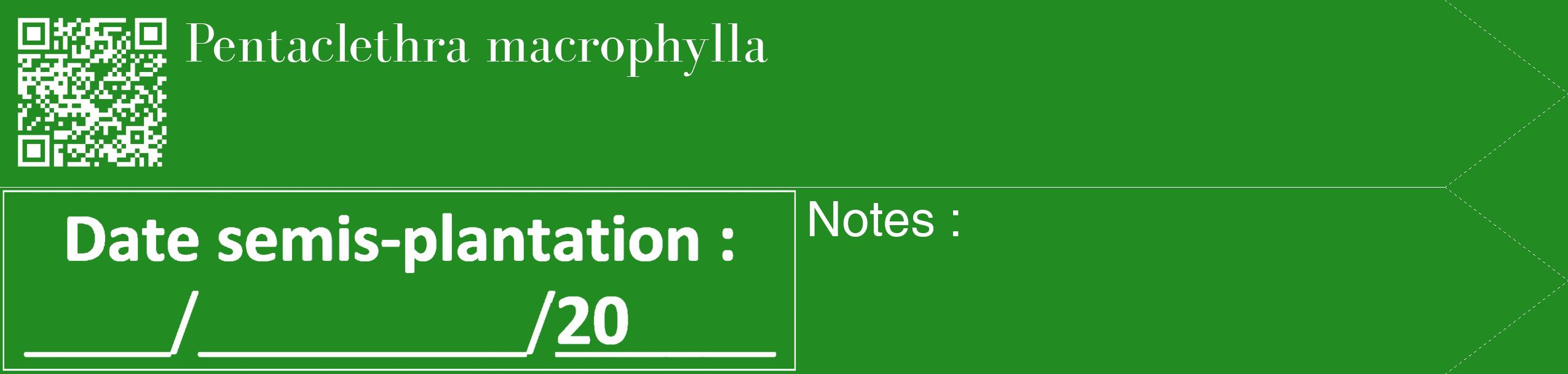 Étiquette de : Pentaclethra macrophylla - format c - style blanche10_simple_simplebod avec qrcode et comestibilité