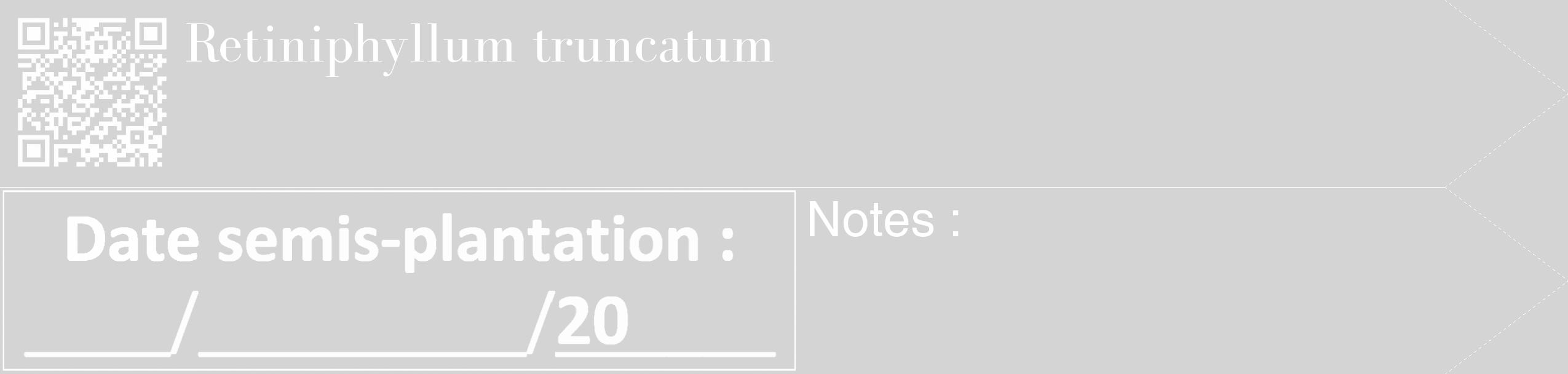 Étiquette de : Retiniphyllum truncatum - format c - style blanche40_simple_simplebod avec qrcode et comestibilité