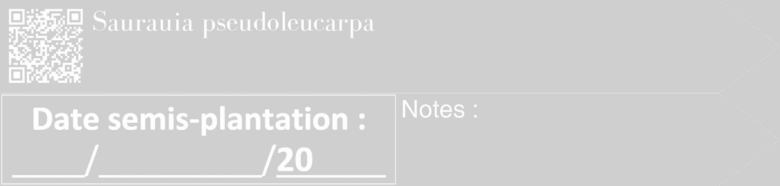Étiquette de : Saurauia pseudoleucarpa - format c - style blanche17_simple_simplebod avec qrcode et comestibilité