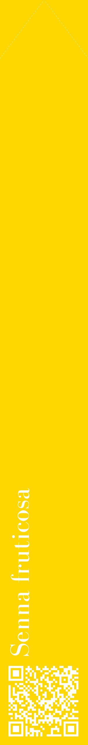 Étiquette de : Senna fruticosa - format c - style blanche21_simplebod avec qrcode et comestibilité