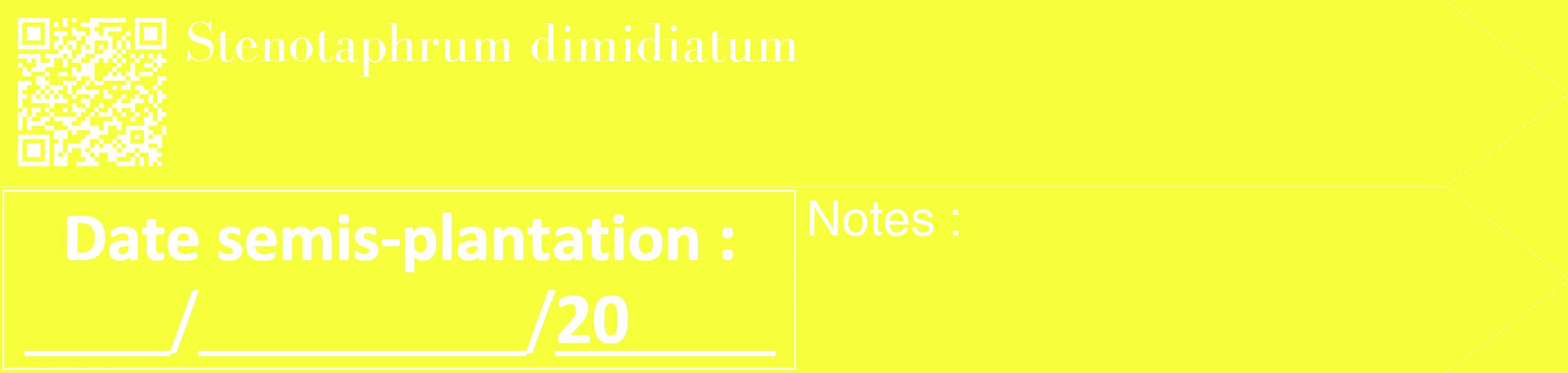 Étiquette de : Stenotaphrum dimidiatum - format c - style blanche18_simple_simplebod avec qrcode et comestibilité