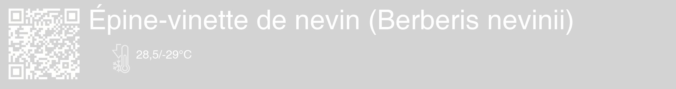 Étiquette de : Berberis nevinii - format c - style blanche56_basique_basiquehel avec qrcode et comestibilité