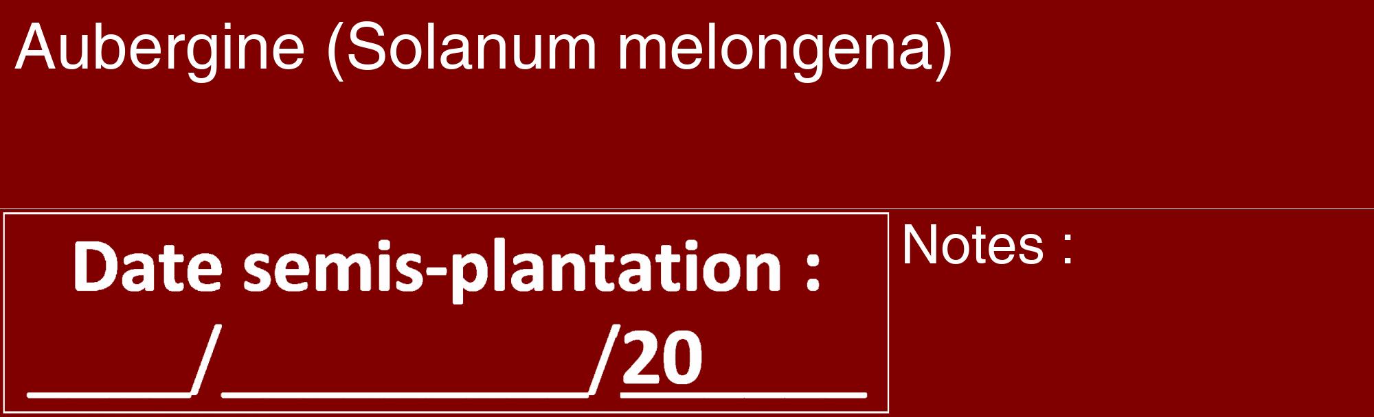 Étiquette de : Solanum melongena - format c - style blanche29_basique_basiquehel avec comestibilité
