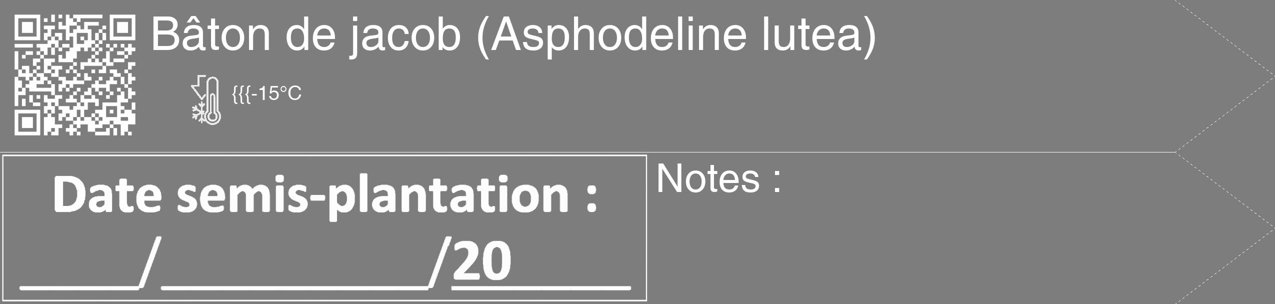 Étiquette de : Asphodeline lutea - format c - style blanche35_simple_simplehel avec qrcode et comestibilité