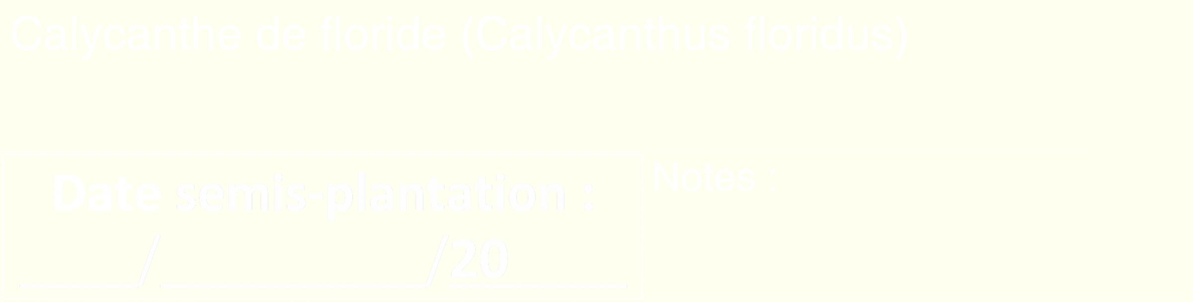 Étiquette de : Calycanthus floridus - format c - style blanche19_simple_simplehel avec comestibilité