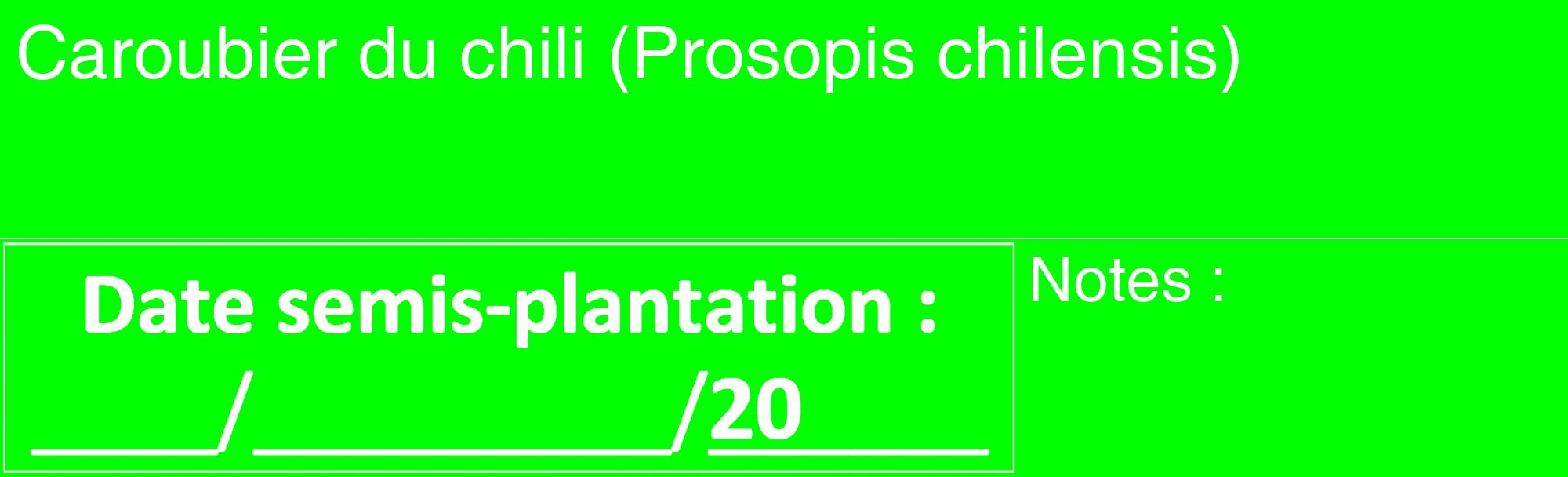 Étiquette de : Prosopis chilensis - format c - style blanche16_basique_basiquehel avec comestibilité