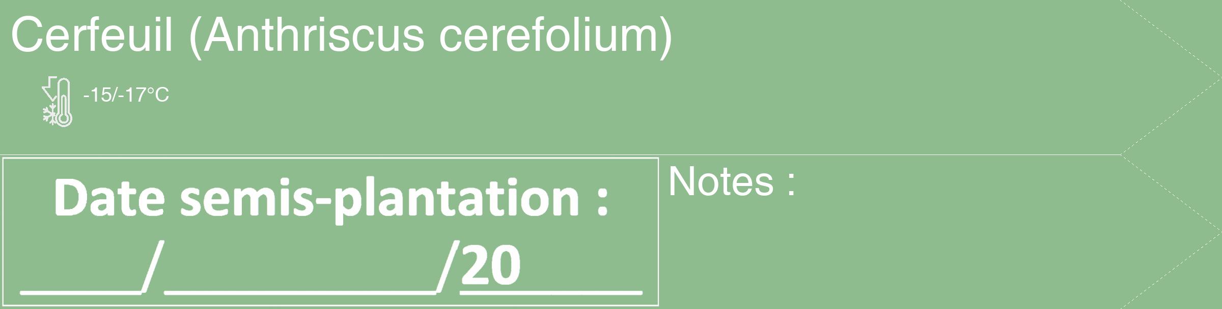 Étiquette de : Anthriscus cerefolium - format c - style blanche13_simple_simplehel avec comestibilité
