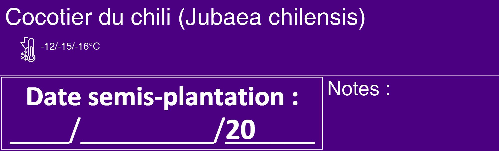 Étiquette de : Jubaea chilensis - format c - style blanche47_basique_basiquehel avec comestibilité